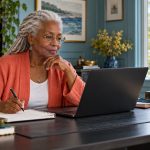 Facts About Reiki: 20 Common Statements, Checked and Sorted An older woman compares notes while reading on a black laptop.