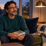 What Reiki Can Do for Your Family: Calm Together, Consent With Children, and What Needs a Doctor A man sits with a picture book in a softly lit family living room.