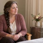 Reiki at a Bedside: Presence, Not “Psychic Communication”, in Brief A woman sits quietly in a bedside visitor chair, with her hands in her lap.