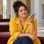 Kindred Spirit vs Soulmate: The Difference, Honestly, in Brief A woman records a friendly voice message while sitting in an arts-center lobby.