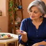 The 7 Chakras and Healing Crystals: A Beginner’s Guide Without the Overclaims A woman examines a small stone beside a tray of tumbled stones.