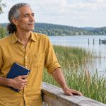 5 Problems With Being an Empath: What They Really Are, in Brief A man takes a quiet break beside reeds on a lakeside boardwalk.