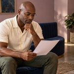 7 Common Reiki Claims: What to Check Before Booking A man reviews a plain information sheet in a quiet waiting area.